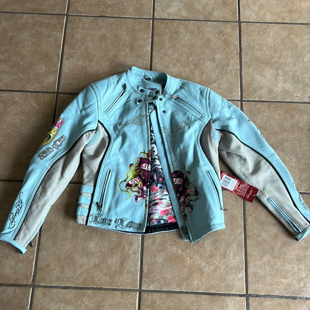 vintage ed hardy leather jacket